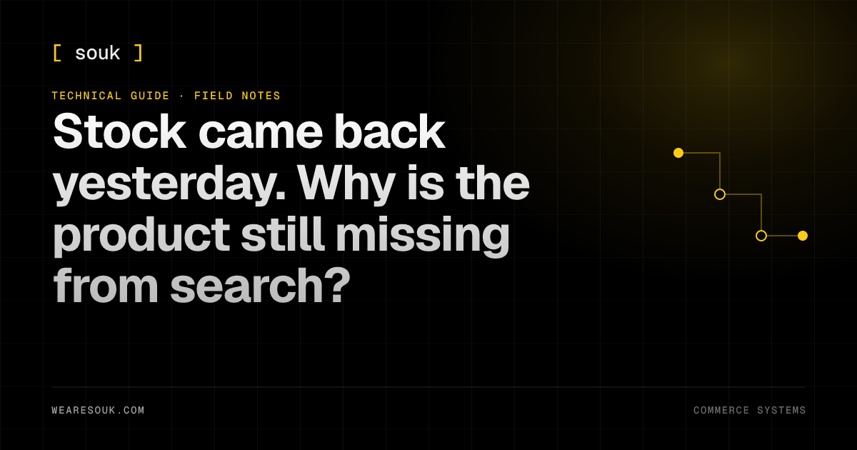 We Are Souk article cover: Stock came back yesterday. Why is the product still missing from search?