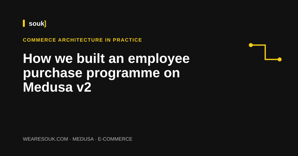 We Are Souk article cover: How we built an employee purchase programme on Medusa v2
