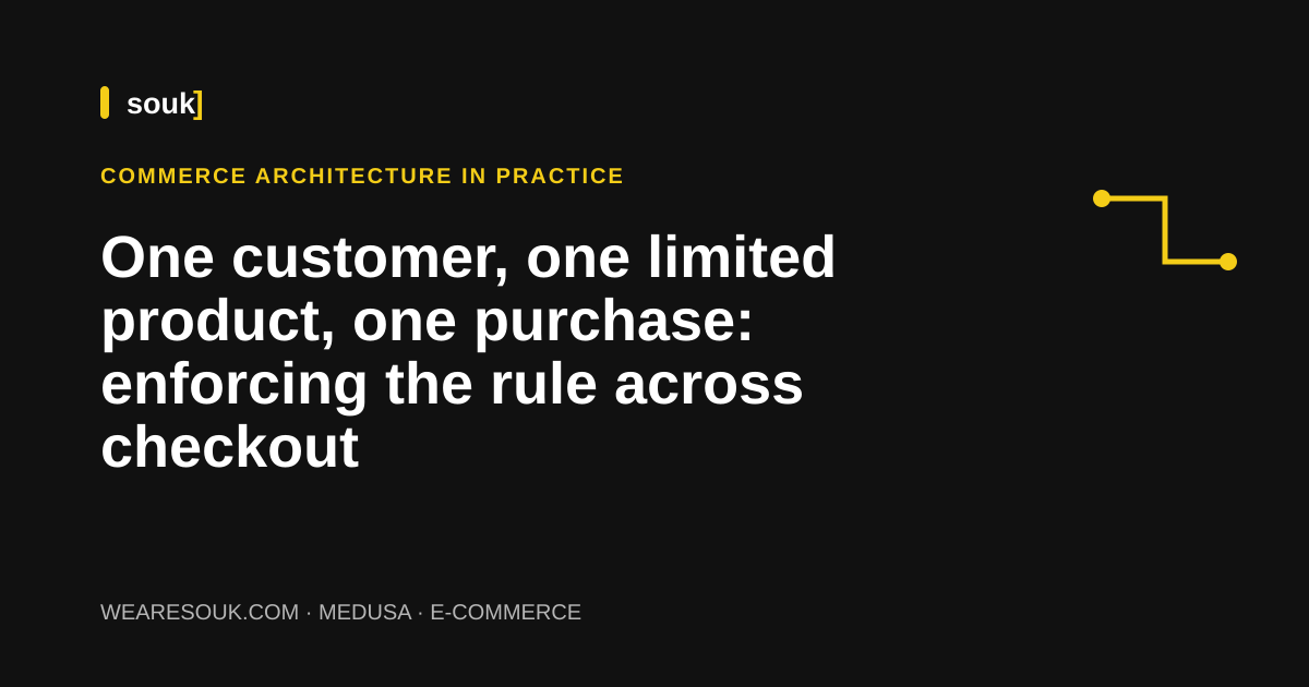 We Are Souk article cover: One customer, one limited product, one purchase: enforcing the rule across checkout